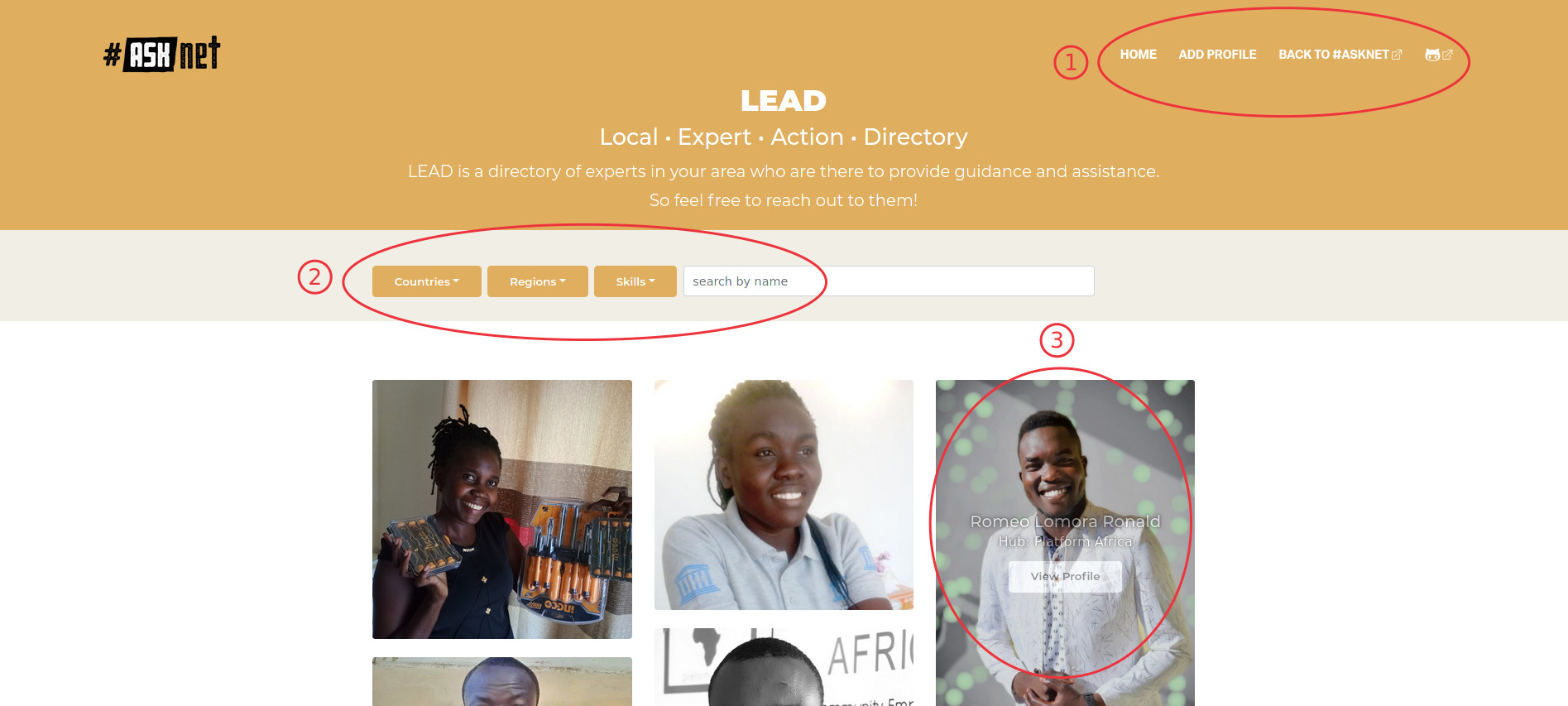 Screenshot of LEAD Homepage