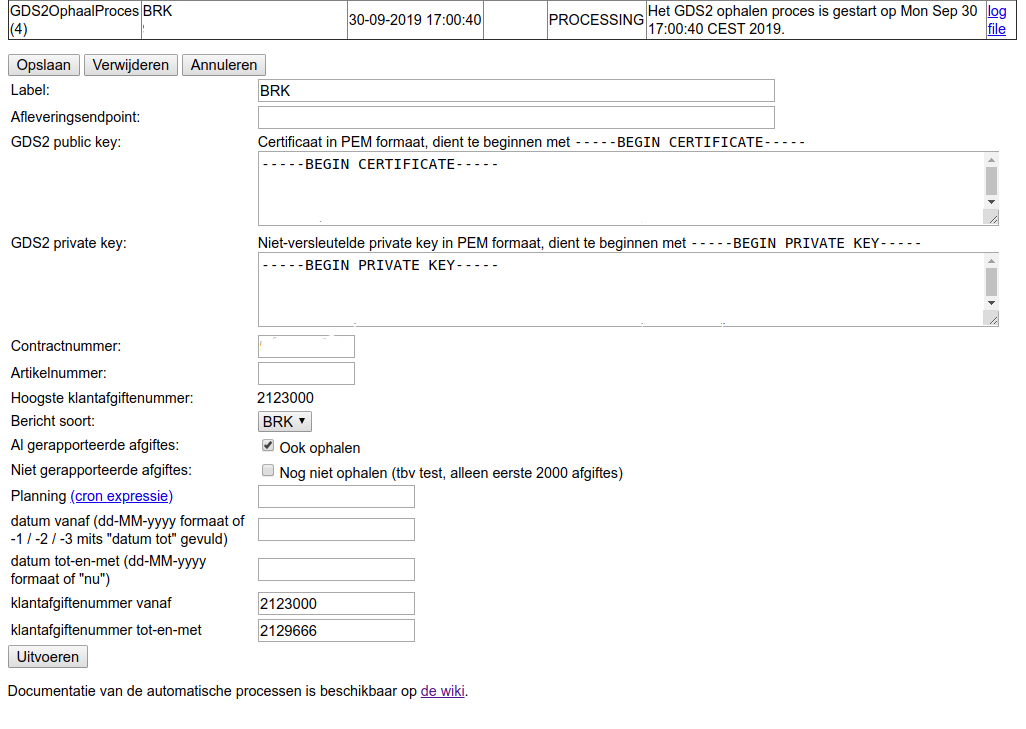 configuratie overzicht GDS2 Ophalen proces