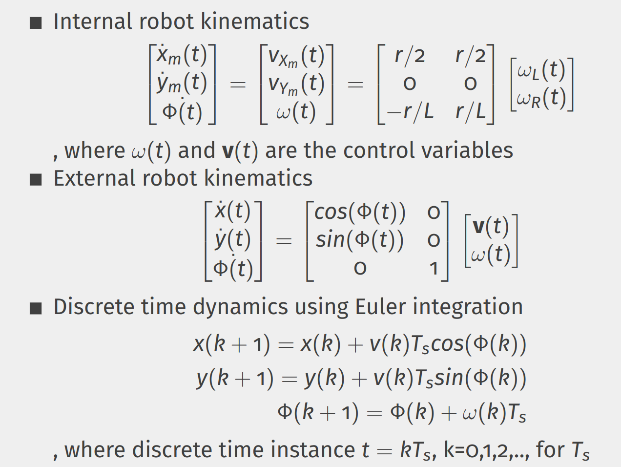 Differential drive kinematics