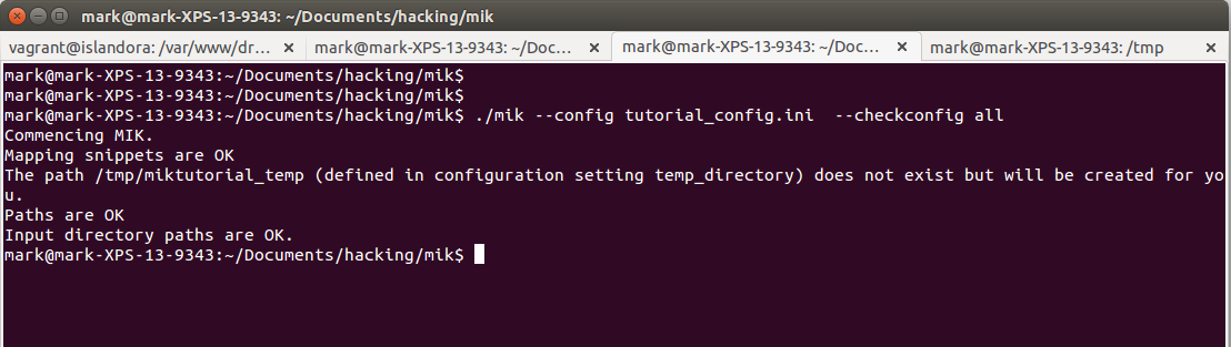 Running MIK in checkconfig mode