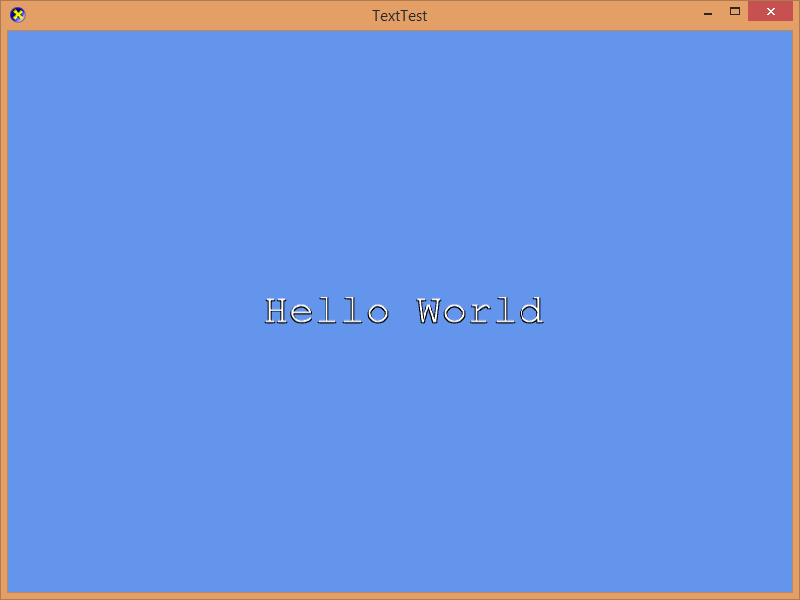 Screenshot Hello World with shadow