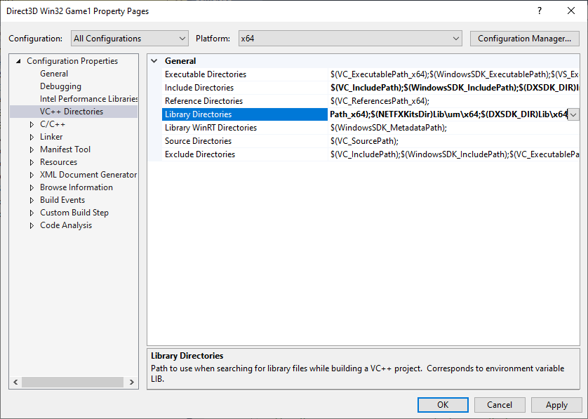 VC++ Directories (x64)