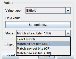 Value bitfield mode