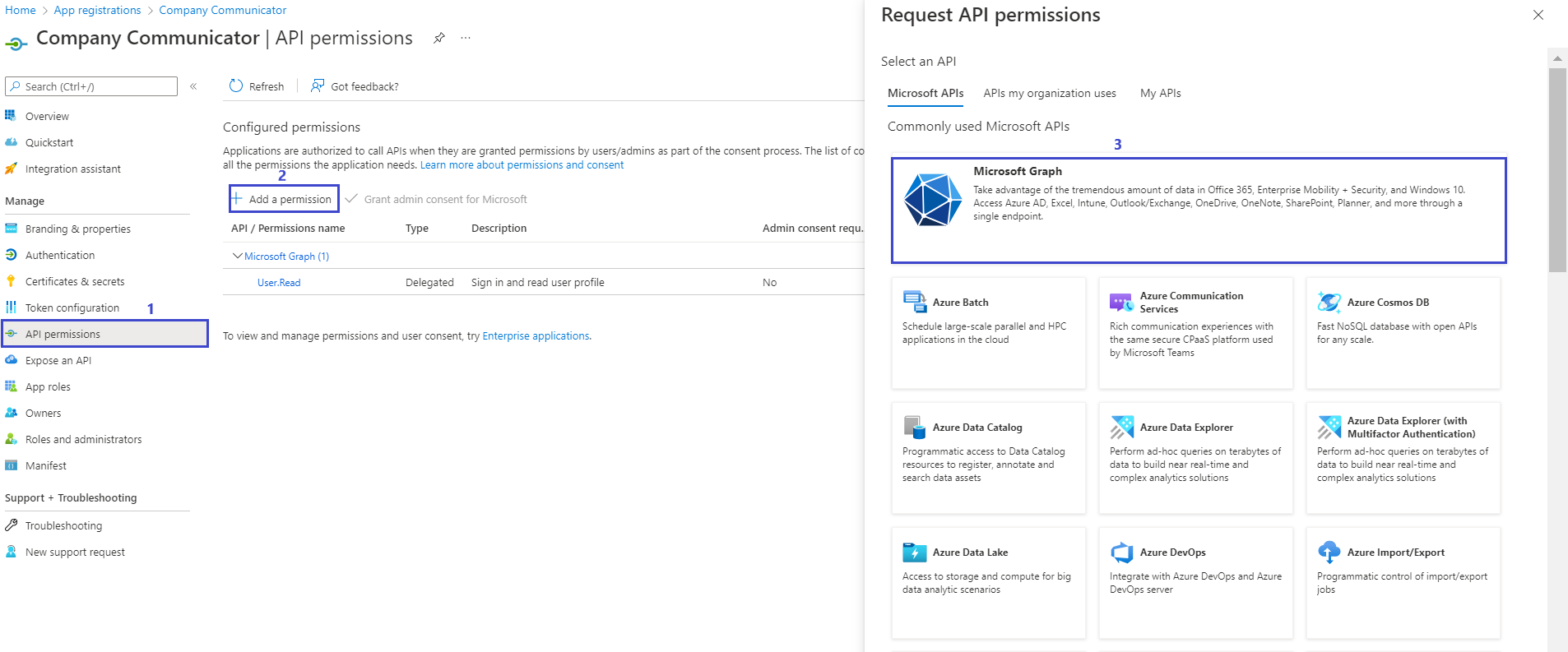 Azure AD API permissions