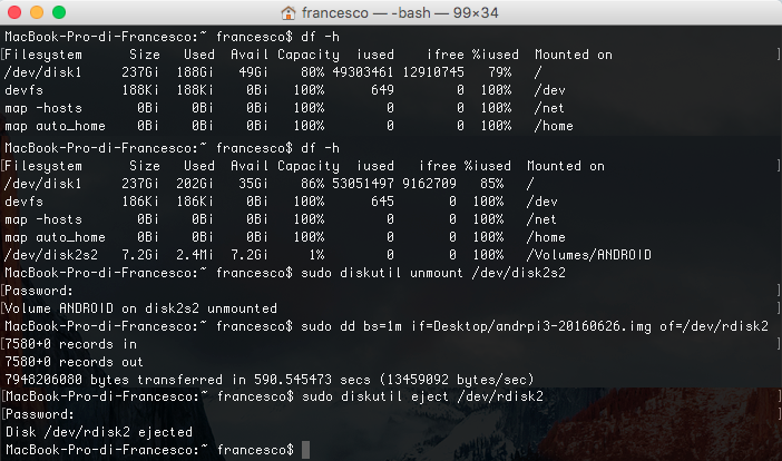 Terminal result