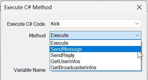 Methods list