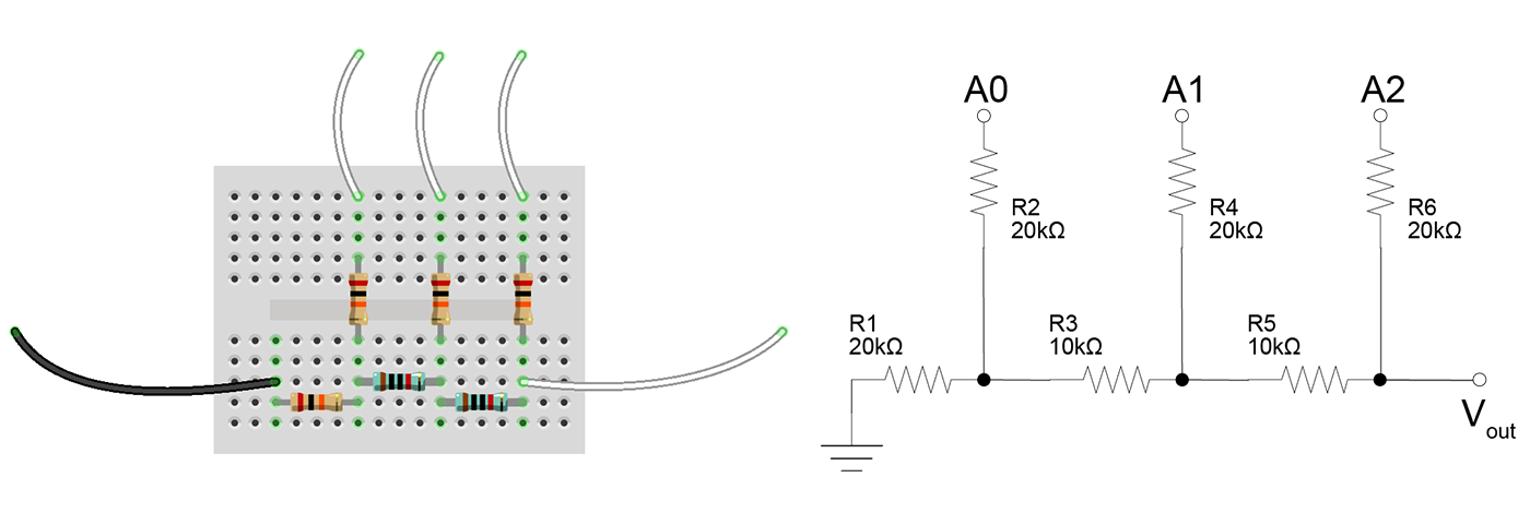 3-bit R-2R Ladder DAC