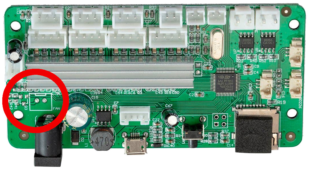 printer controller board, top-view