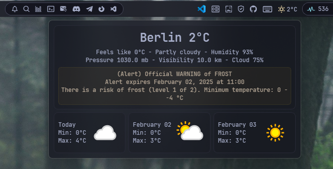 Weather YASB Widget