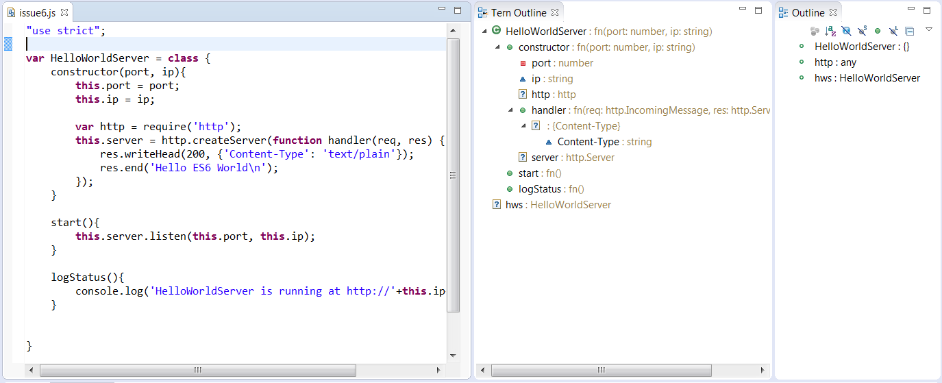 Tern Outline - ES6 Class