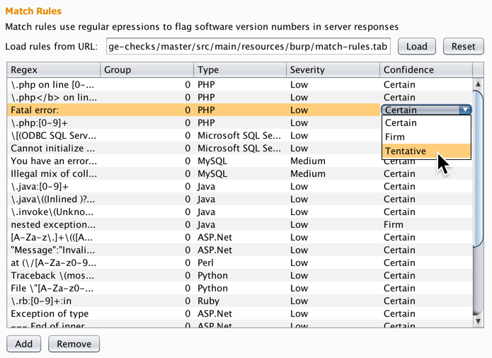 Configuring match rules