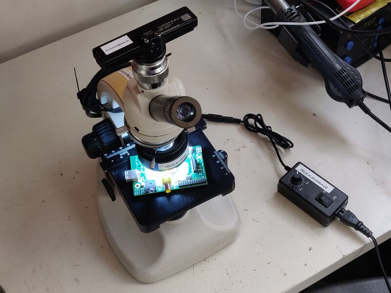 Photo of microscope with camera