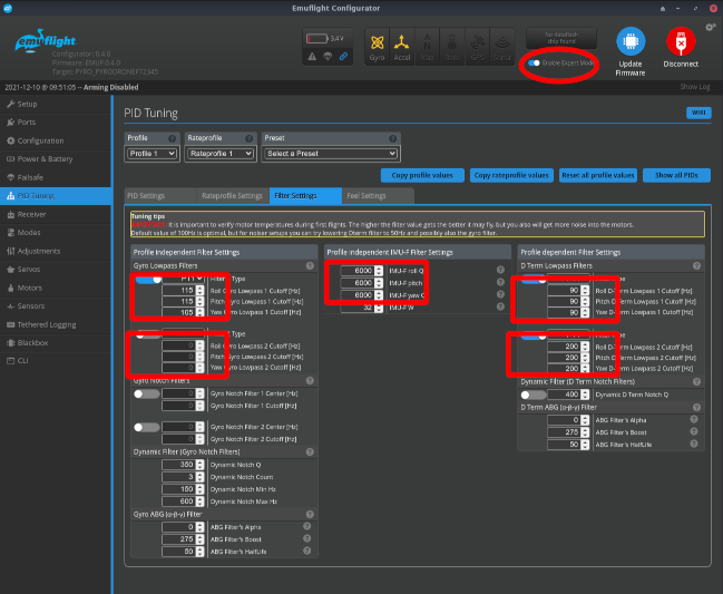 Per-Axis filtering