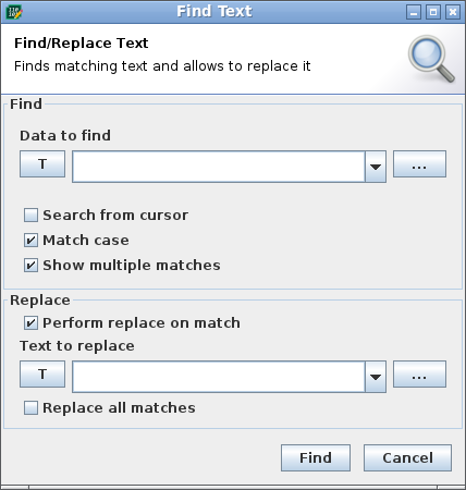 Find Text Dialog