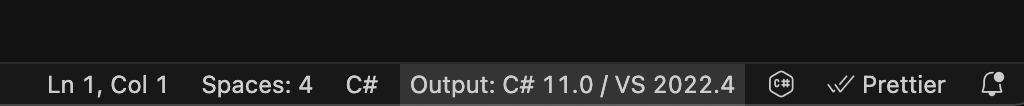 Output Language Status Bar Button