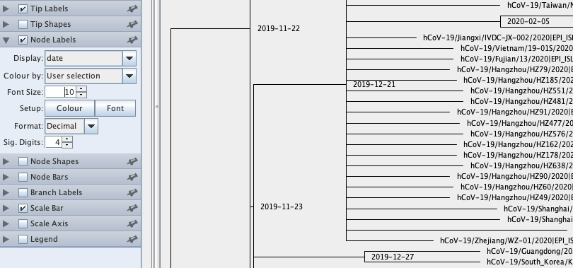 Node dates in FigTree