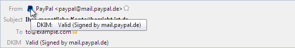 DKIM favicon tooltip