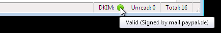 Icon version of DKIM status bar