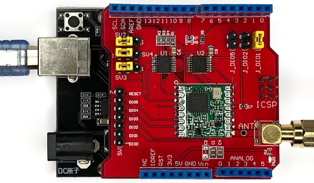 Wemos D1 R32 Dragino LoRa shield