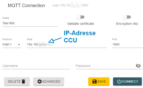 Konfiguration MQTT Explorer