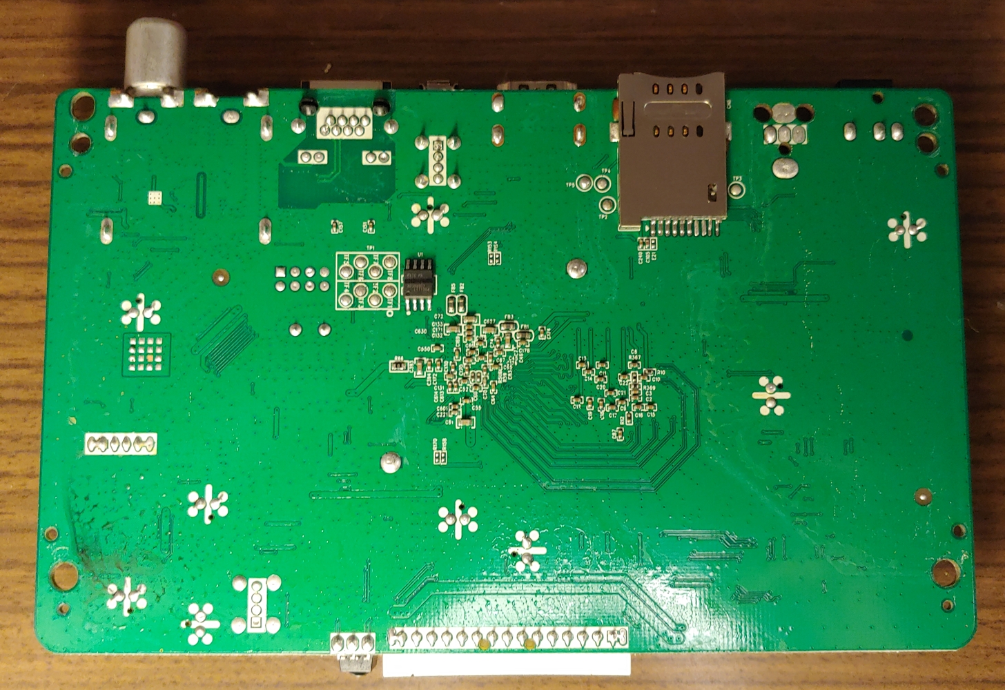 bottom view of the mainboard