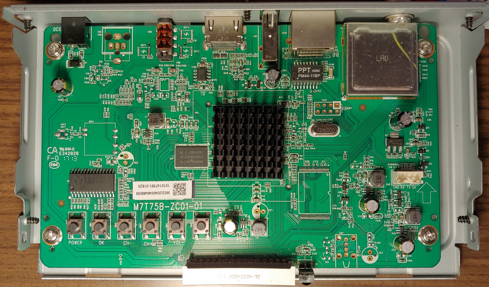 top view of the mainboard