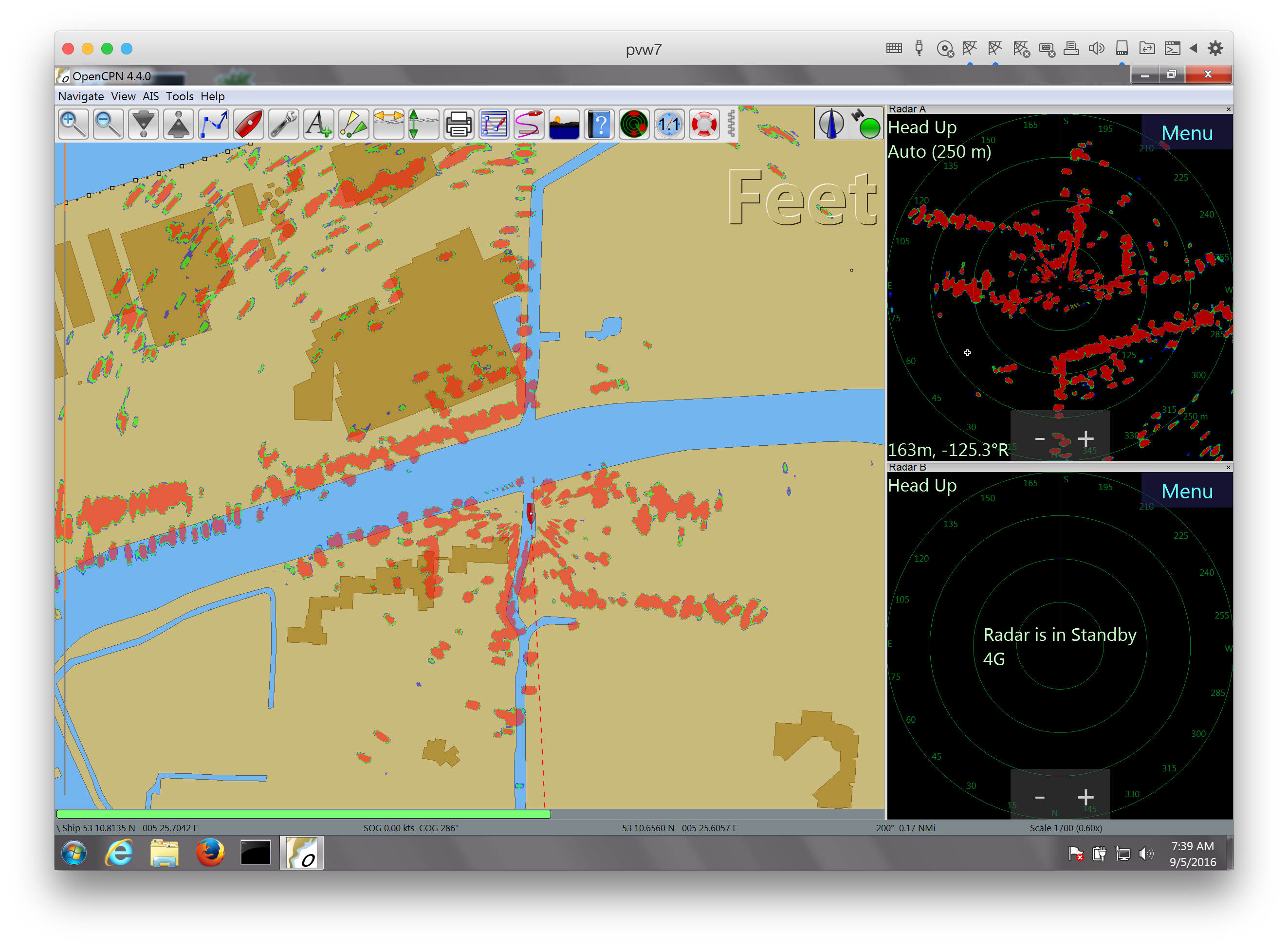 Radar PPI windows docked