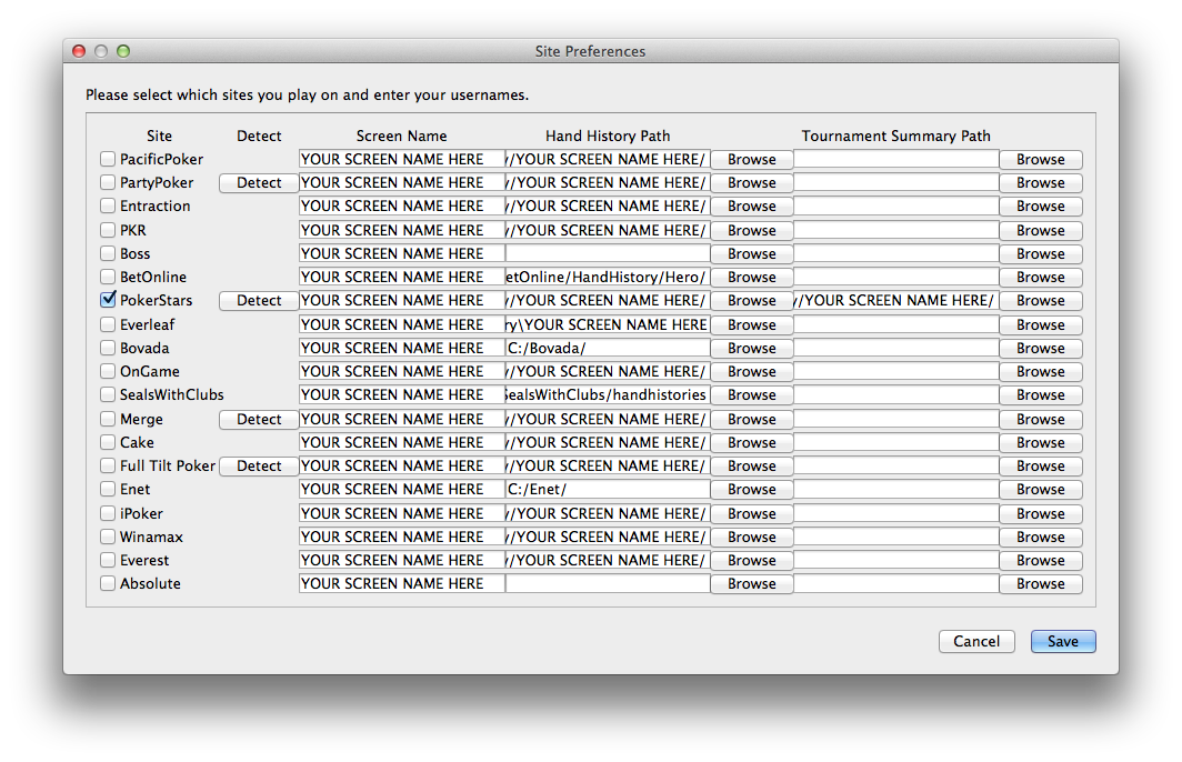 FPDB site settings