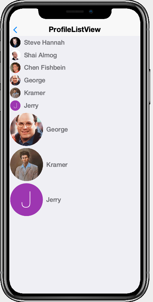 ProfileListViewSample