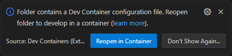 Prompt displayed by VSCode