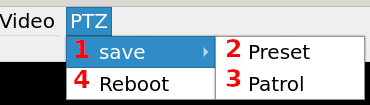 RTSP PTZ menu