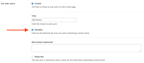 Ticket fields admin pages